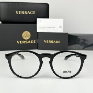 BRAND NEW Versace VE3355U GB1 Black Oval Unisex Eyeglasses VE 3355U